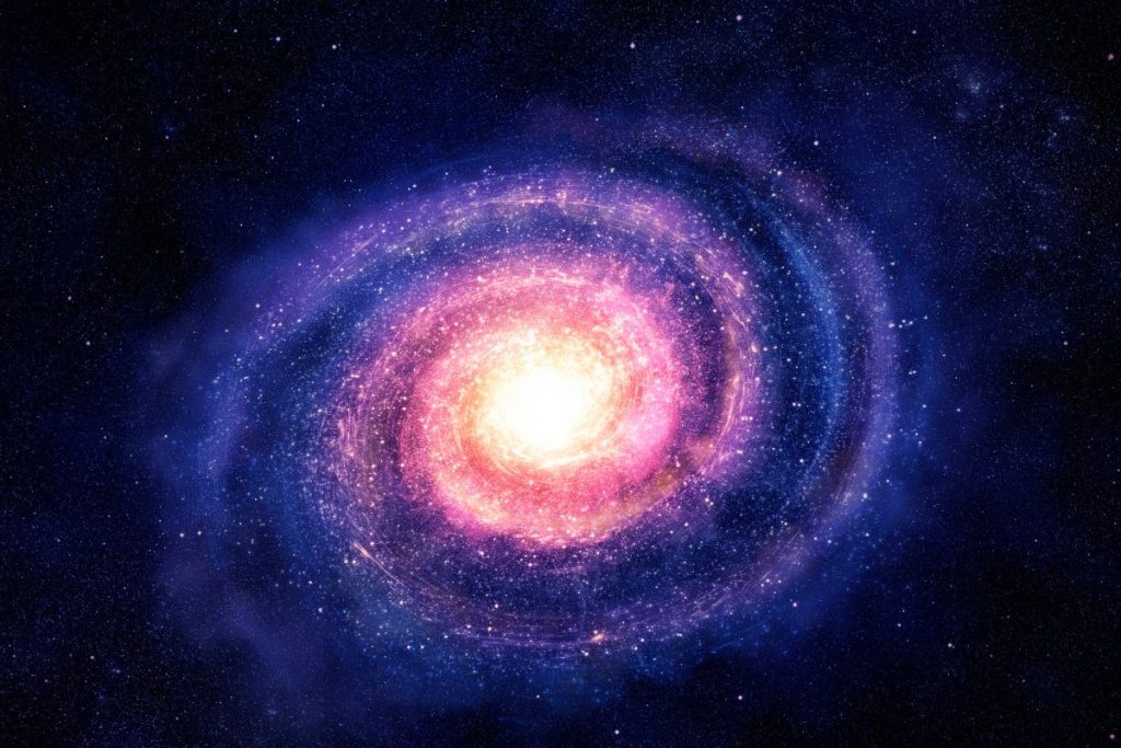 Galaxy with vivid against a star background